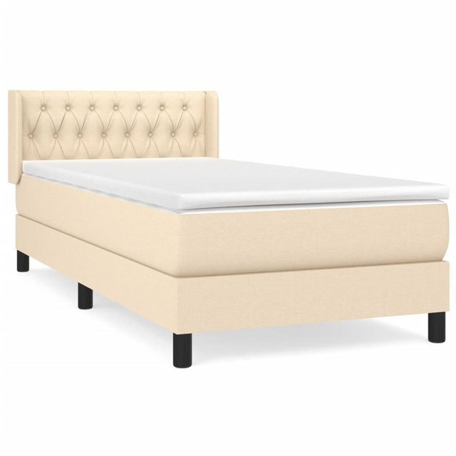 vidaXL Boxspringbett Boxspringbett mit Matratze Creme 90x200 cm Stoff Bett günstig online kaufen