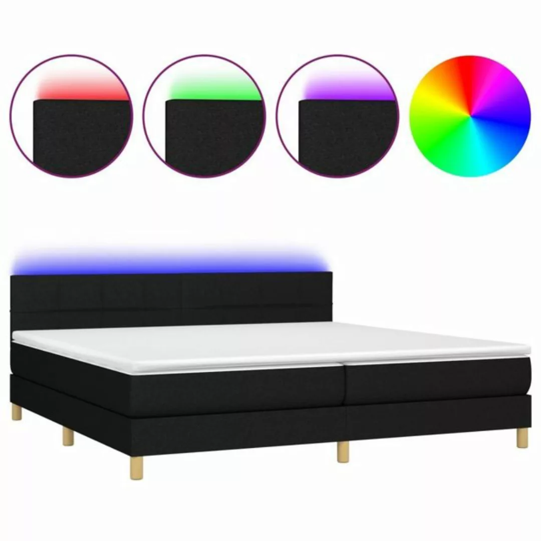 vidaXL Boxspringbett Boxspringbett mit Matratze LED Dunkelgrau 200x200 cm S günstig online kaufen