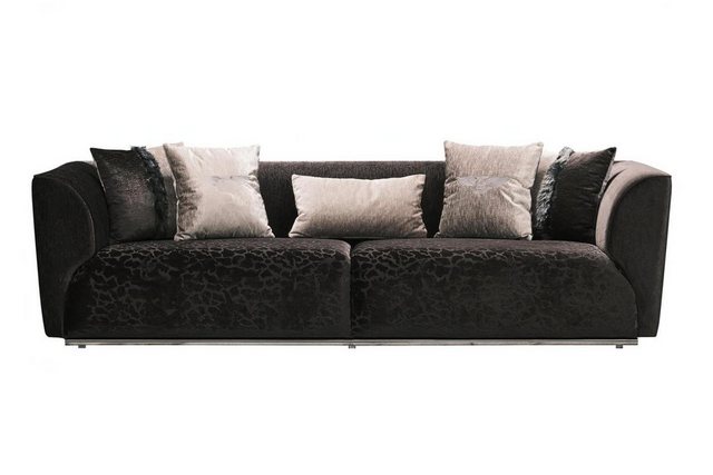 Xlmoebel Sofa Schwarzes modernes Stoffsofa mit drei Sitzplätzen, Hergestell günstig online kaufen