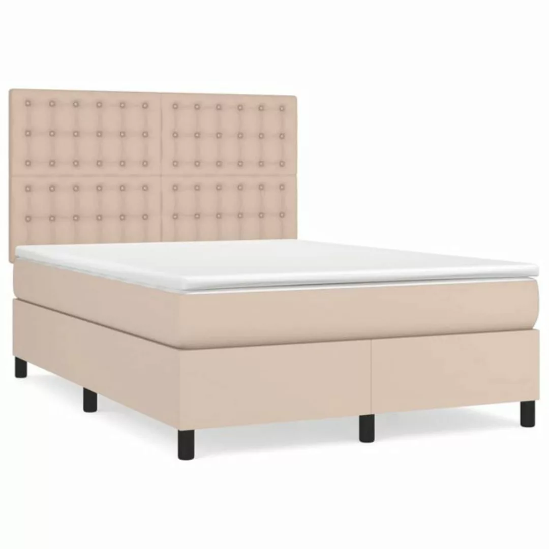 vidaXL Boxspringbett Bett Boxspringbett mit Matratze Kunstleder (140 x 200 günstig online kaufen