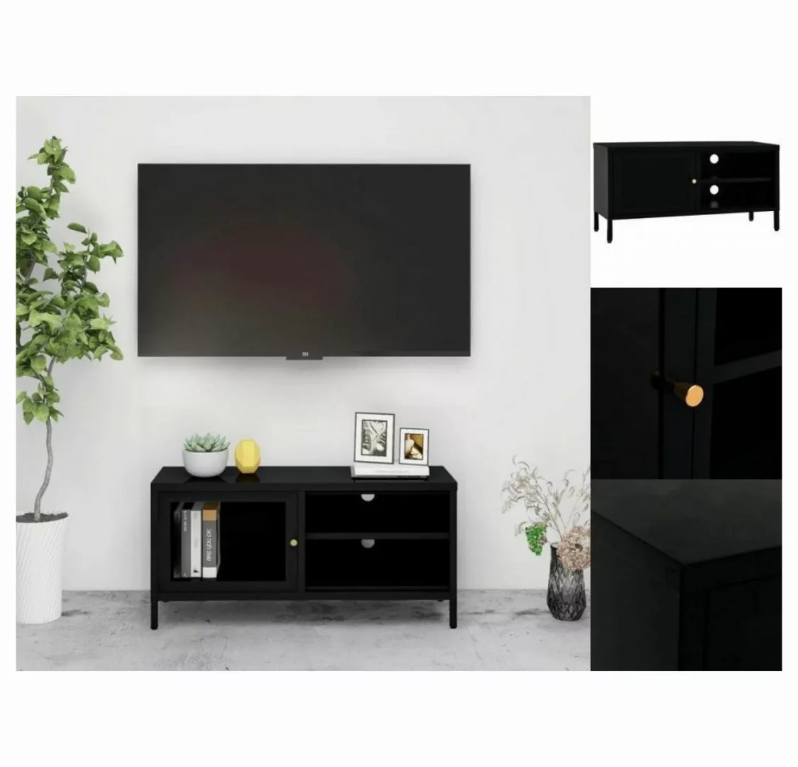 vidaXL TV-Schrank TV-Schrank Schwarz 90x30x44 cm Stahl und Glas Lowboard günstig online kaufen