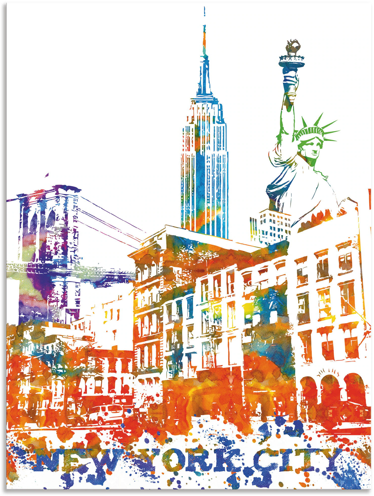 Artland Wandbild "New York City Grafik", New York, (1 St.), als Alubild, Le günstig online kaufen