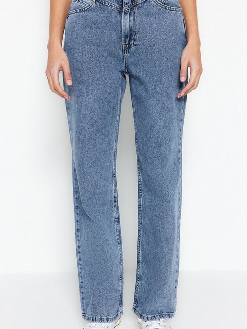 Trendyol Weite Jeans (1-tlg) Plain/ohne Details günstig online kaufen