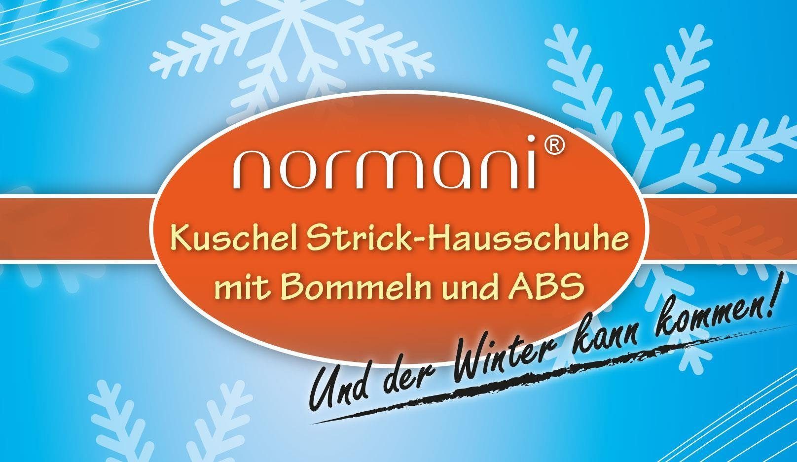 normani Kuschelsocken Strick-Hausschuhe mit Bommeln und günstig online kaufen