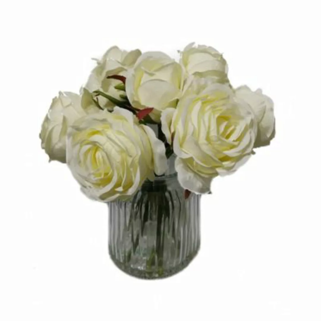 HTI-Living Rosen in Vase Kunstblume Flora weiß günstig online kaufen
