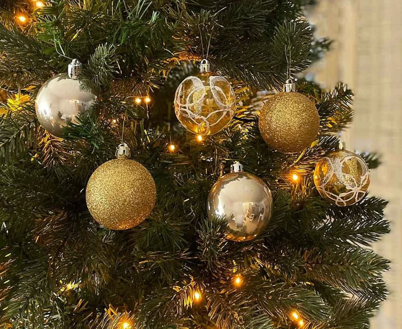 Christbaumkugeln Gold 9 Stück Weihnachtsbaumkugeln bruchfest Christbaumschm günstig online kaufen