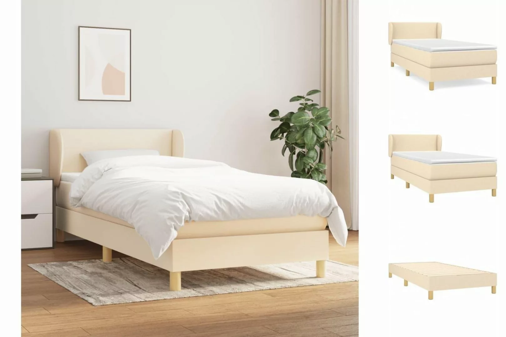 vidaXL Boxspringbett Bett Boxspringbett mit Matratze & Topper Stoff verschi günstig online kaufen