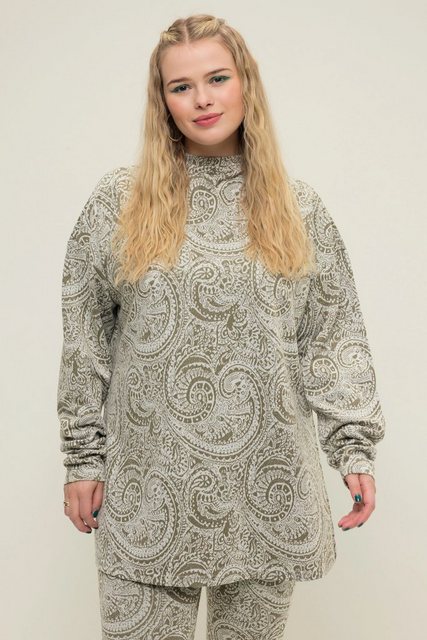 Studio Untold Sweatshirt Longsleeve oversized Glitter Paisley Stehkragen günstig online kaufen