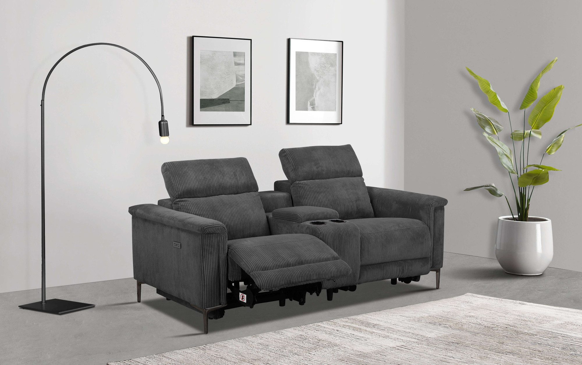 Home affaire 2-Sitzer "Lund in Cord, 2er-Kinosofa, TV-Sessel, Multimedia-So günstig online kaufen