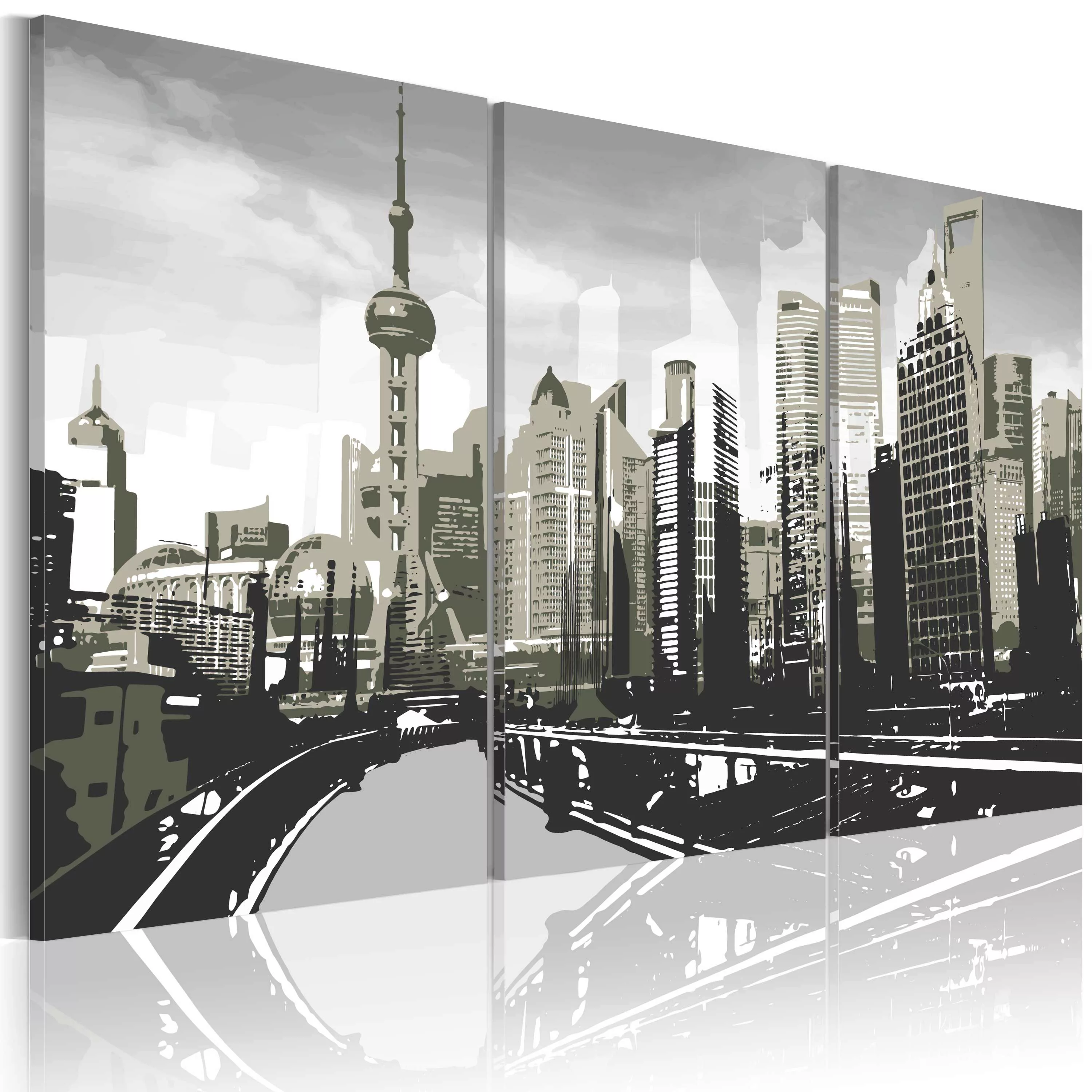 Wandbild - Shanghai in Grau günstig online kaufen