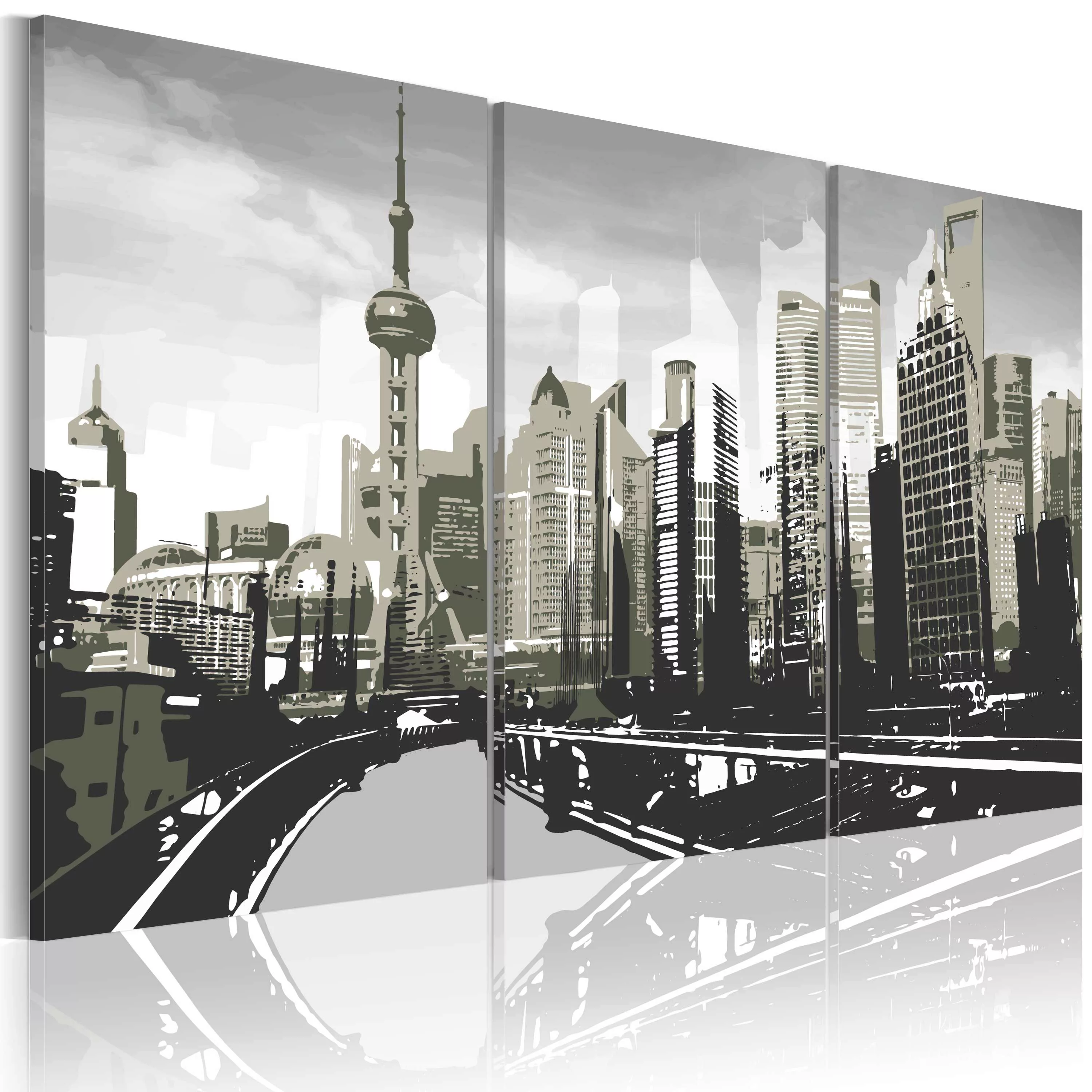 Wandbild - Shanghai In Grau günstig online kaufen