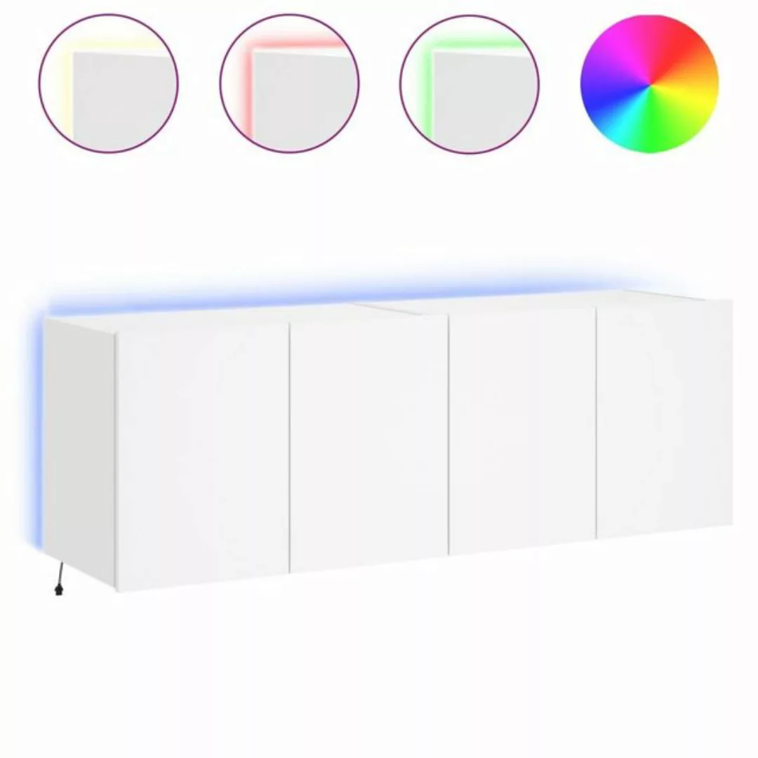 vidaXL TV-Schrank TV-Wandschränke mit LED-Leuchten 2 Stk Weiß 60x35x41 cm günstig online kaufen