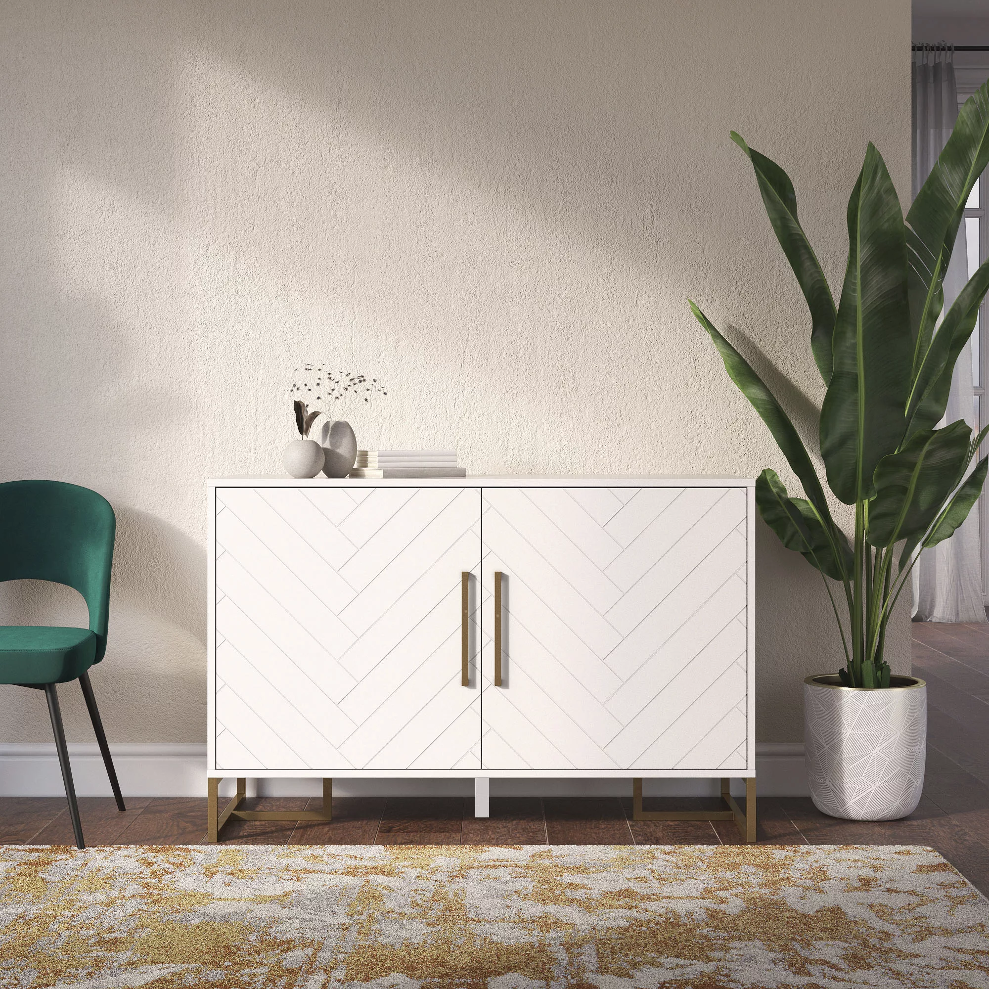 CosmoLiving by Cosmopolitan Sideboard "Herringbone", Höhe 82 cm, Breite 122 günstig online kaufen