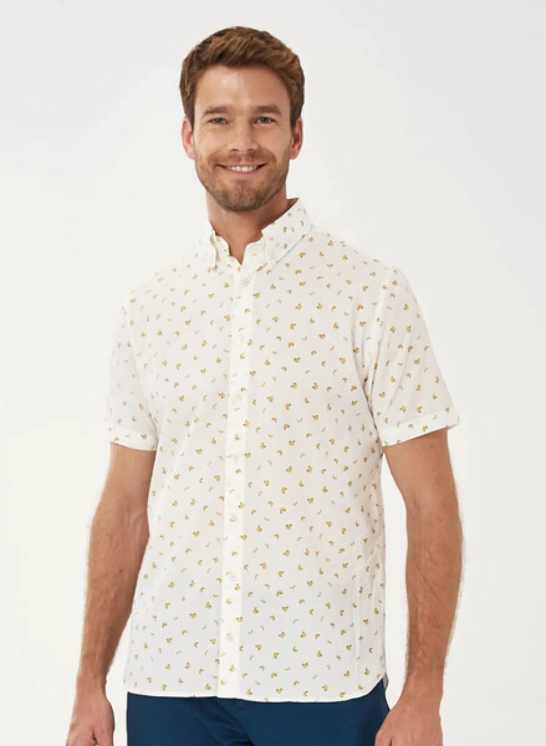 Kurzarm-hemd Aus Bio-baumwolle Mit Allover-print günstig online kaufen