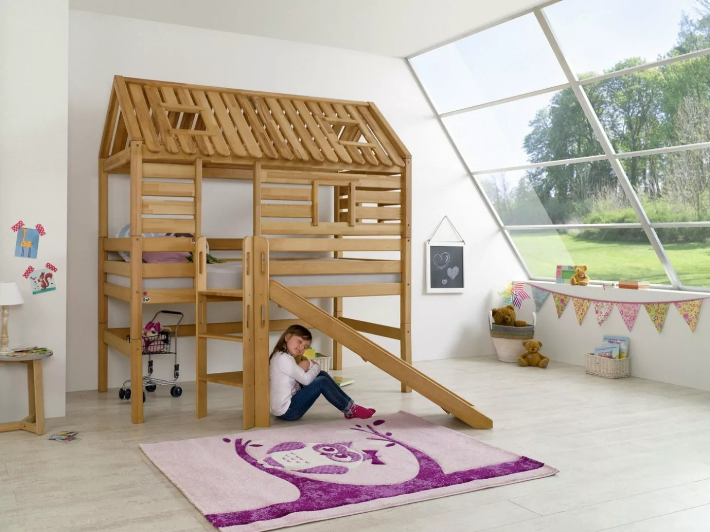 58 aufm Kessel Bettgestell Spielbett Gesa 208x186x222 Hochbett Massivholz B günstig online kaufen