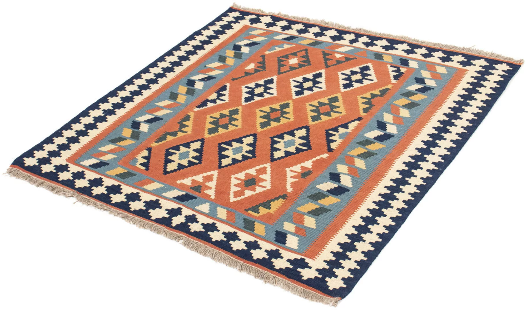 morgenland Wollteppich »Kelim - Oriental quadratisch - 104 x 104 cm - rost« günstig online kaufen