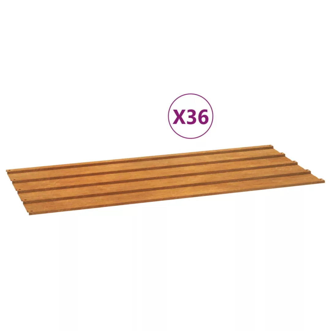 Vidaxl Dachplatten 36 Stk. Grau 100x44 Cm Cortenstahl günstig online kaufen