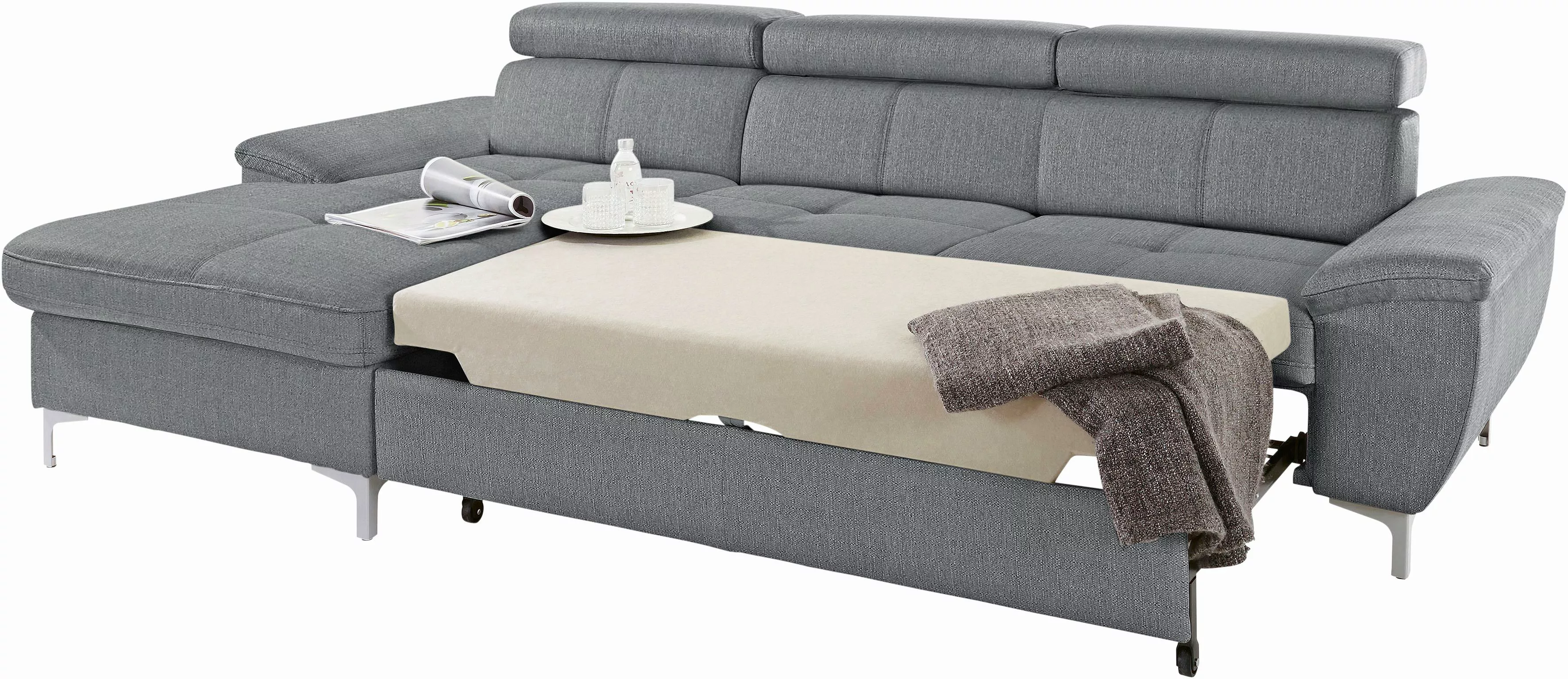 exxpo - sofa fashion Ecksofa "Azzano, L-Form", wahlweise mit Bettfunktion u günstig online kaufen