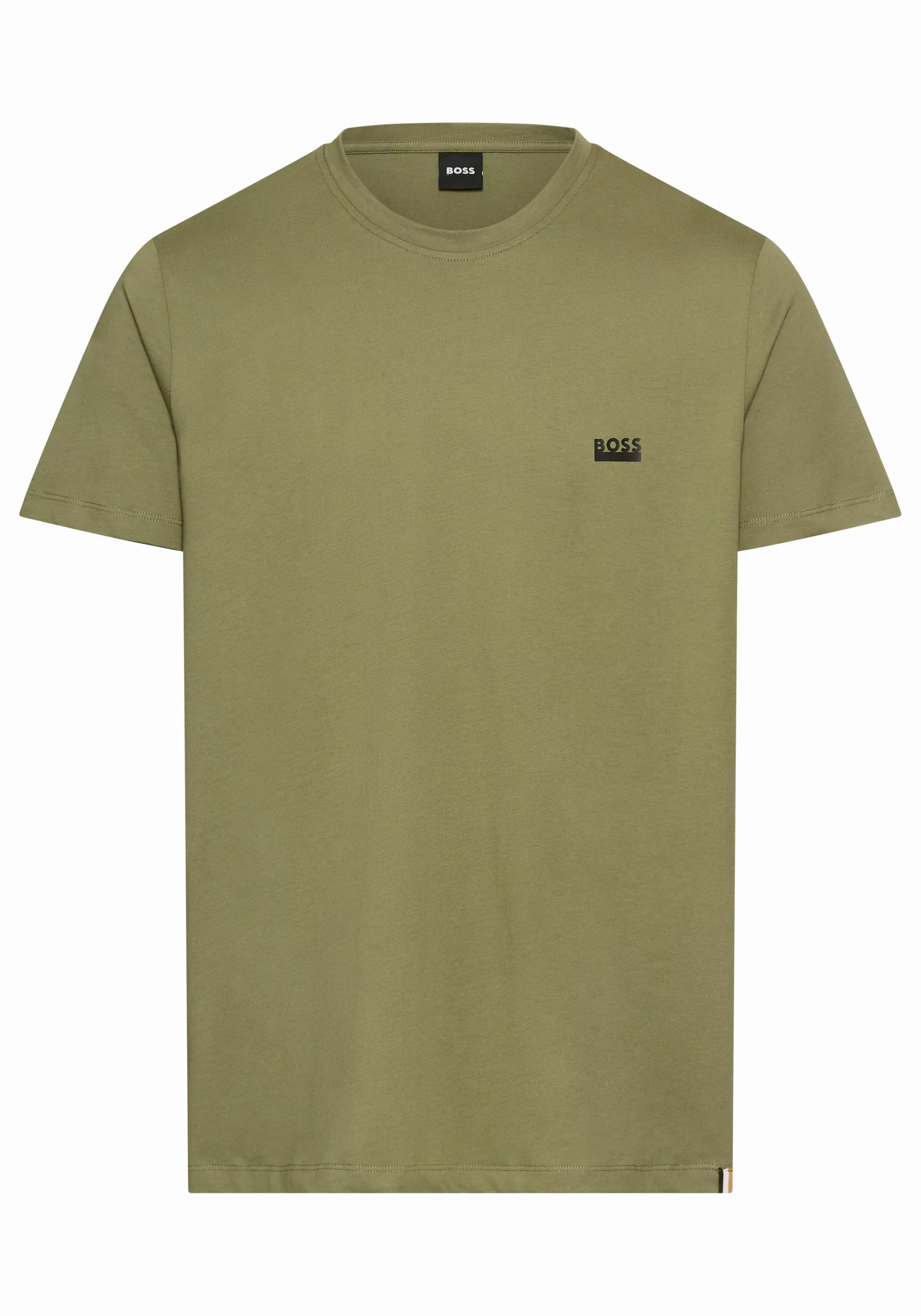 BOSS T-Shirt Rundhals, Jersey, kleines Logo, günstig online kaufen