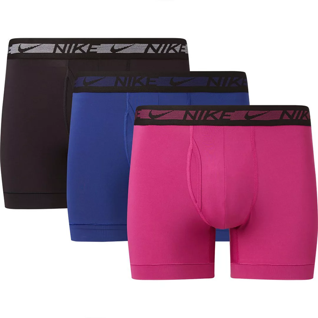 Nike – Flex – 3er-Pack Unterhosen aus Mikrofaser in Schwarz/Marineblau/Rosa günstig online kaufen