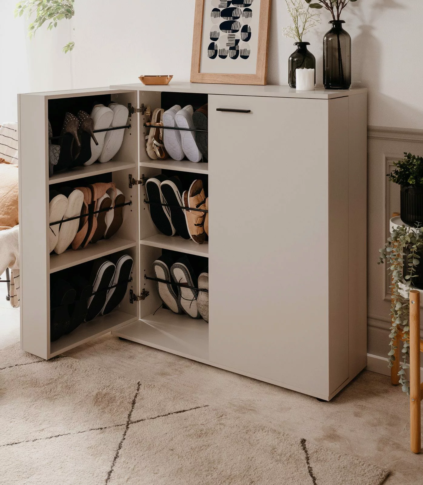 Furn.Design Schuhschrank Logu (Kommode in Samt, günstig online kaufen