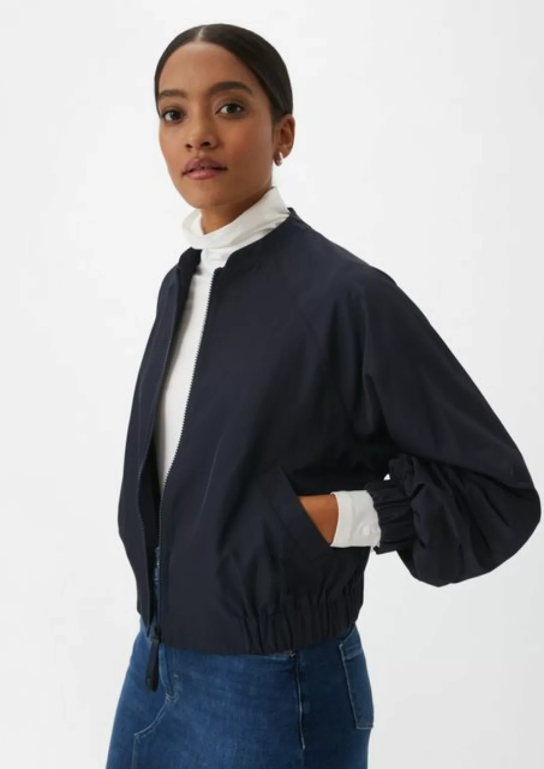 comma casual identity Blusenblazer Verkürzter Blouson Raffung günstig online kaufen