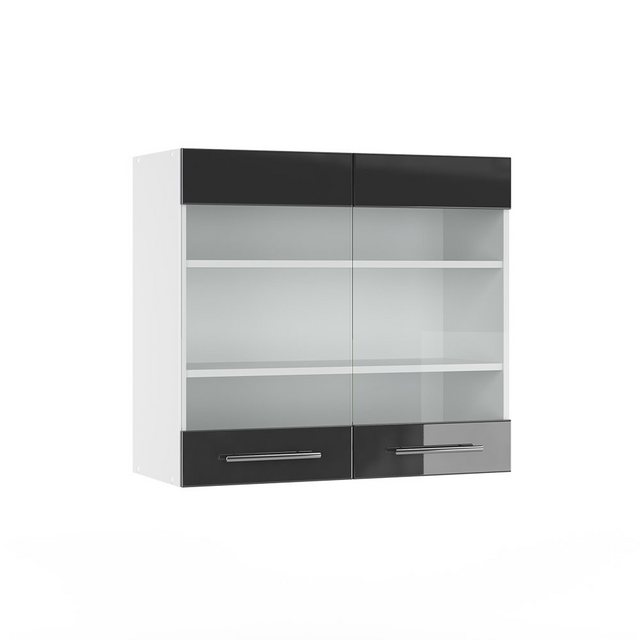 Vicco Glashängeschrank Fame-Line, Anthrazit Hochglanz/Weiß, 80 cm günstig online kaufen