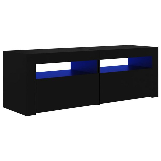 vidaXL TV-Schrank TV-Schrank mit LED-Leuchten Schwarz 120x35x40 cm Lowboard günstig online kaufen