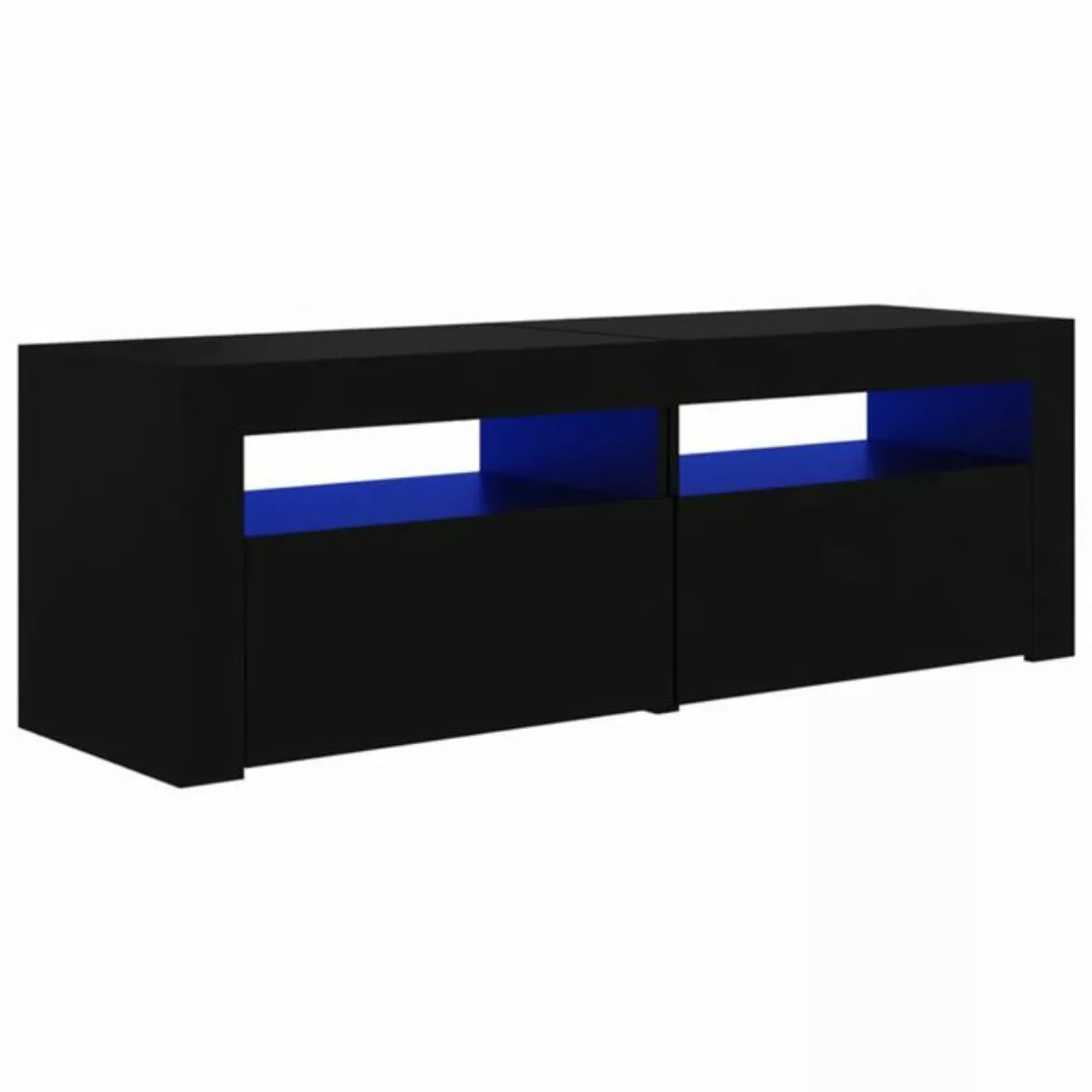 vidaXL TV-Schrank TV-Schrank mit LED Leuchten Schwarz 120x35x40 cm Lowboard günstig online kaufen