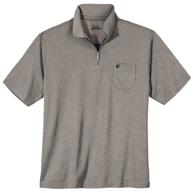 Hajo Poloshirt Hajo Zipper Poloshirt XXL Stay Fresh taupe melange günstig online kaufen