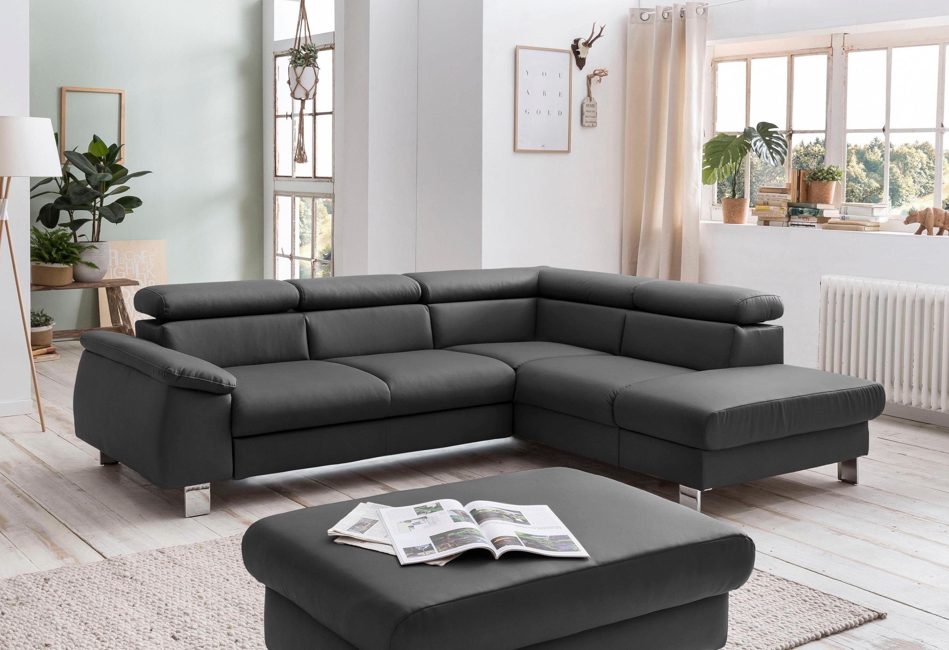 COTTA Ecksofa "Komaris L-Form mit Kopfteilverstellung", wahlweise mit Bettf günstig online kaufen