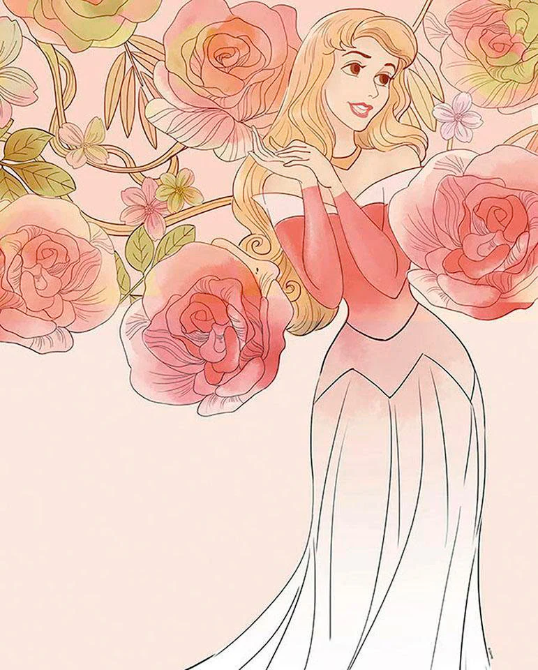 Komar Bild "Sleeping Beauty Roses", Disney, (1 St.), Wandbild zur Dekoratio günstig online kaufen