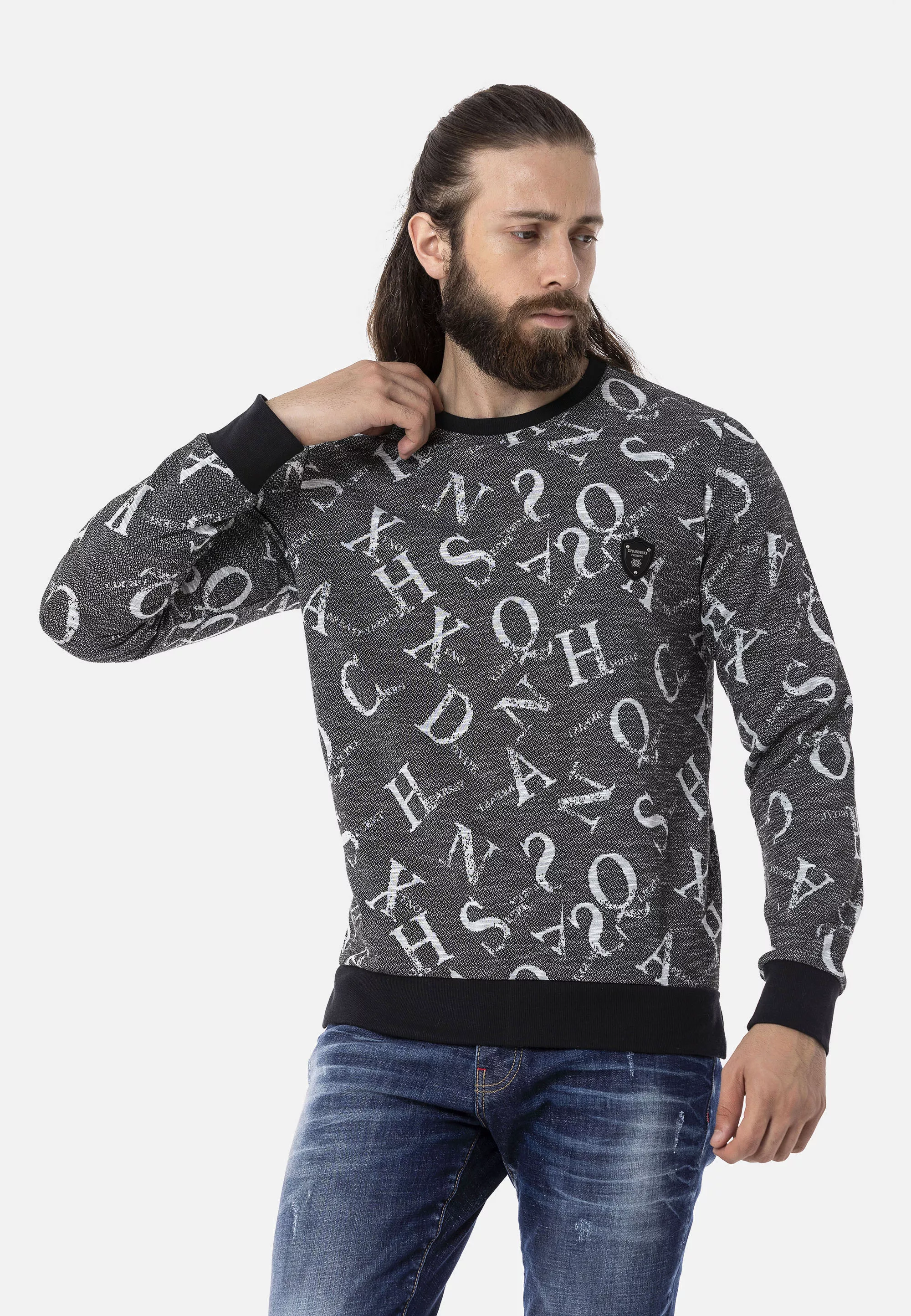 Cipo & Baxx Sweatshirt "Adam", mit coolem Alloverprint günstig online kaufen