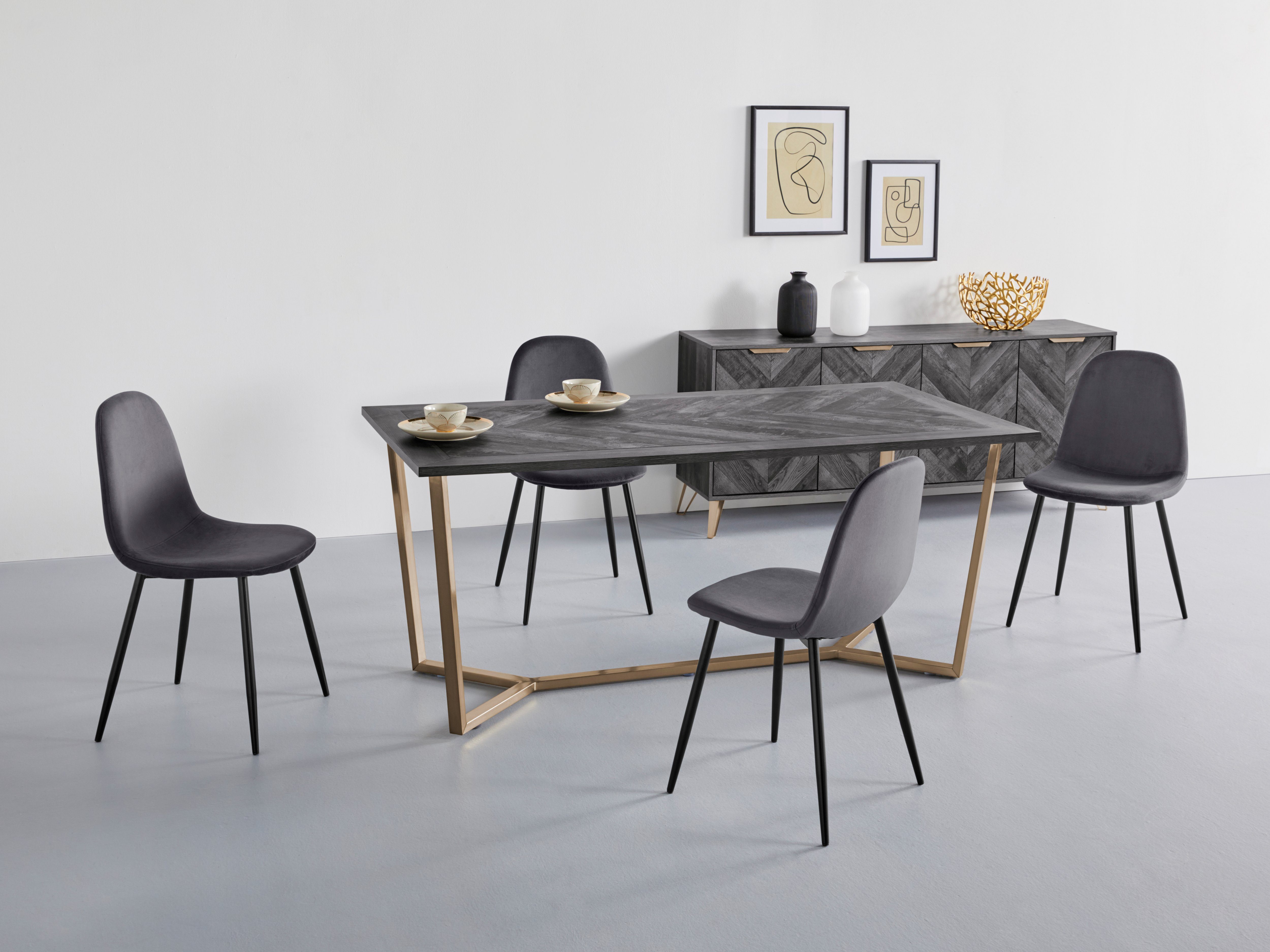 Leonique Sideboard Nanterie, Kommode mit Fischgrätenmuster, günstig online kaufen