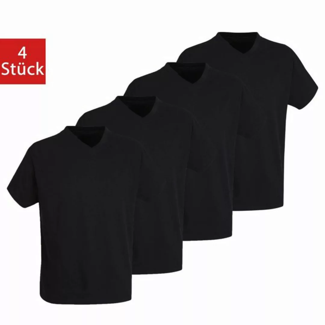 GÖTZBURG T-Shirt (4-tlg) mit V-Ausschnitt, kurzarm, Premium-Qualität im 4er günstig online kaufen