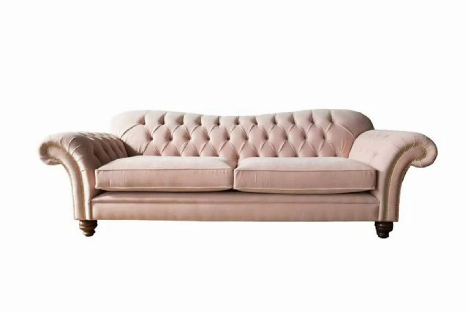 JVmoebel Chesterfield-Sofa GROSSE HANDGEFERTIGTE 3-SITZER STAUBIG ROSA WEIC günstig online kaufen