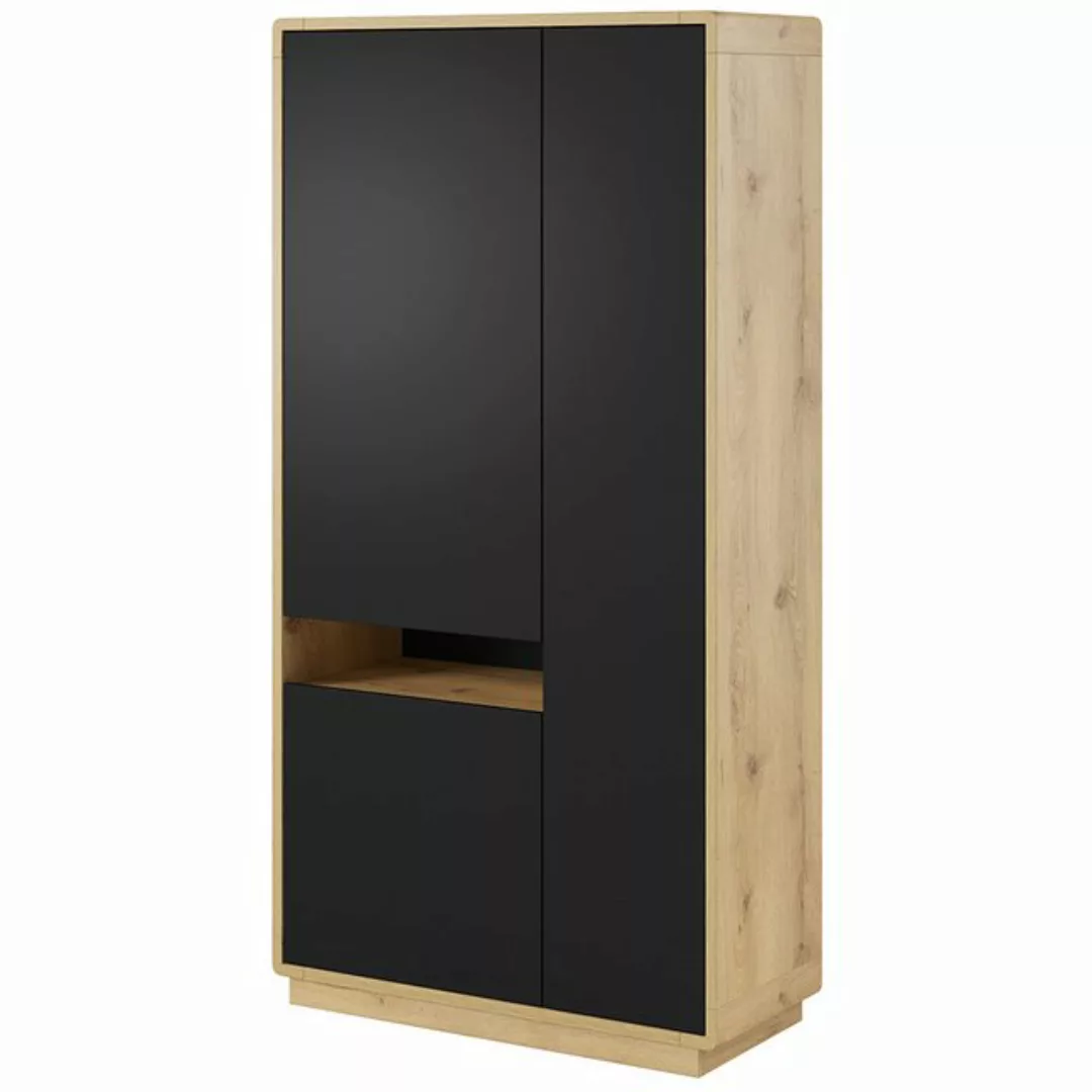 Lomadox Mehrzweckschrank ALBANY-83 schwarz matt 92/181/40 cm günstig online kaufen