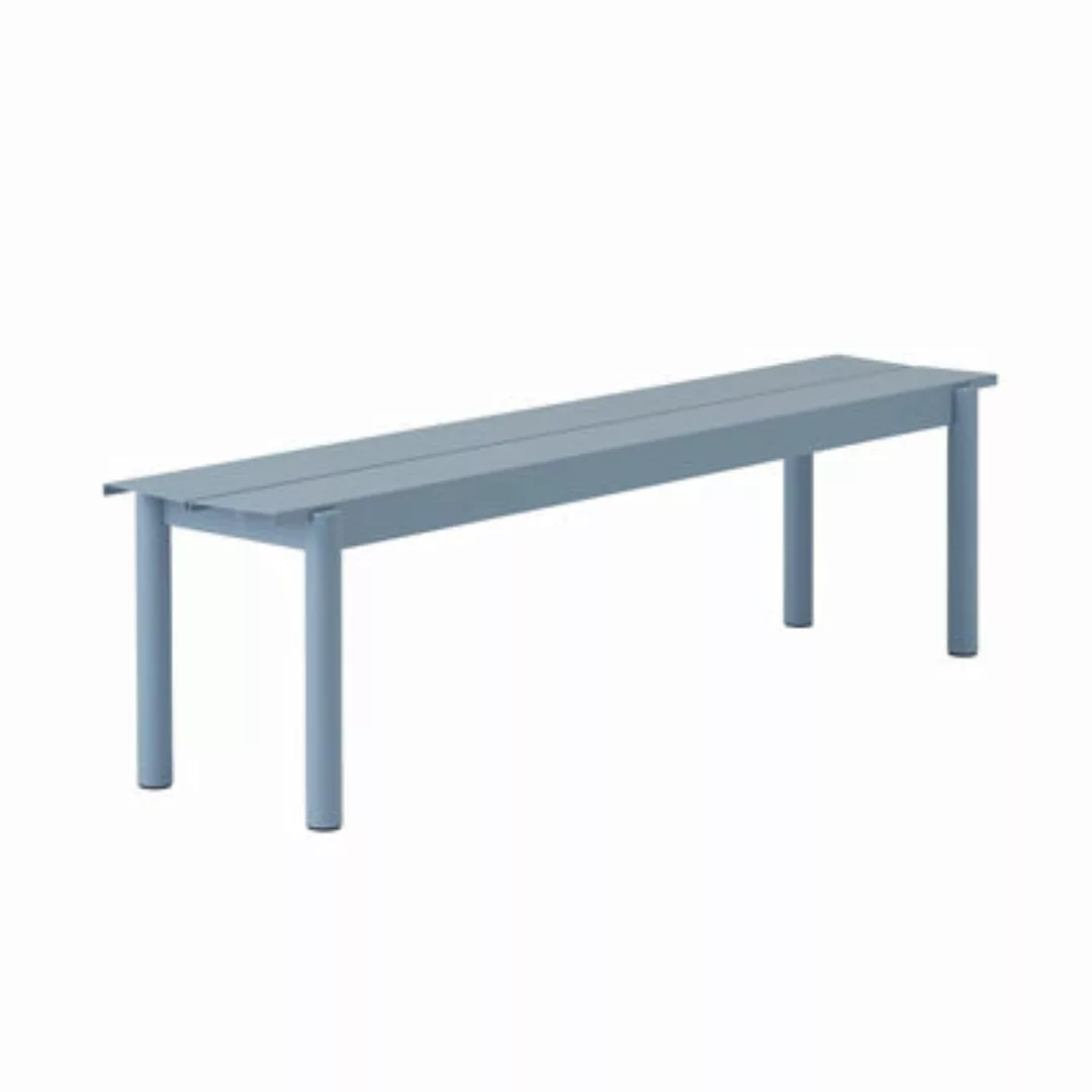 Bank Linear metall blau / Stahl - L 170 cm - Muuto - Blau günstig online kaufen