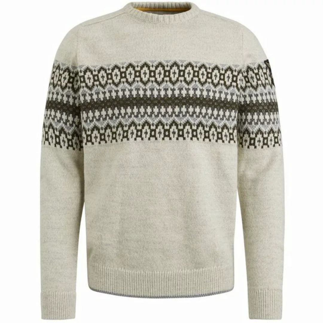 PME LEGEND Sweatshirt R-neck fair isle, Silver Birch günstig online kaufen