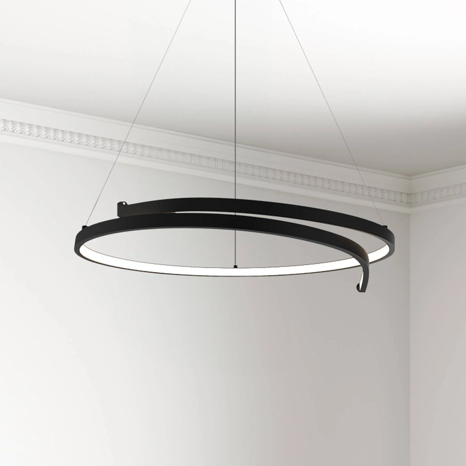 LED-Hängeleuchte Lorenzo, Metall, schwarz, 4.000 K günstig online kaufen