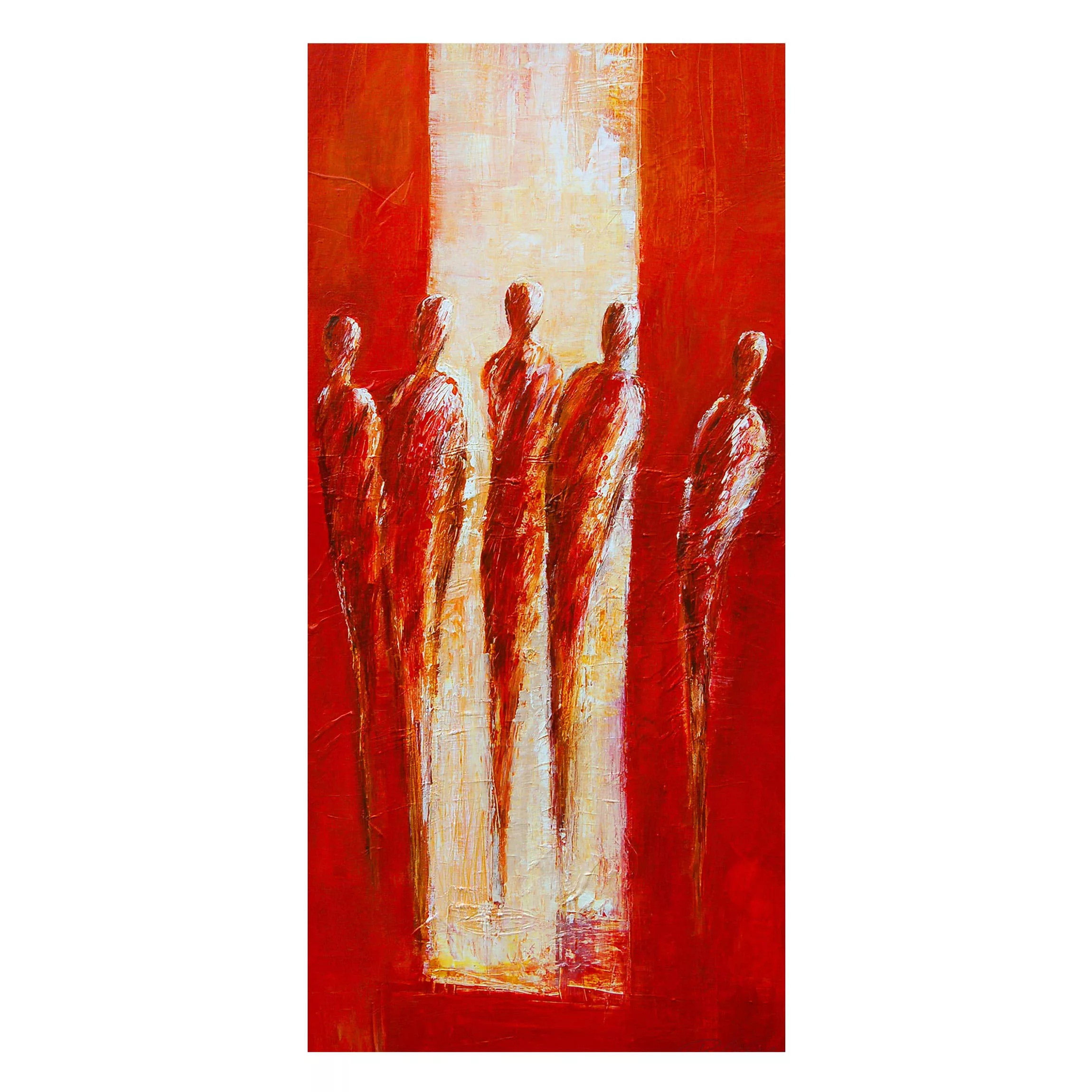 Magnettafel Abstrakt - Hochformat 1:2 Petra Schüßler - Fünf Figuren in Rot günstig online kaufen