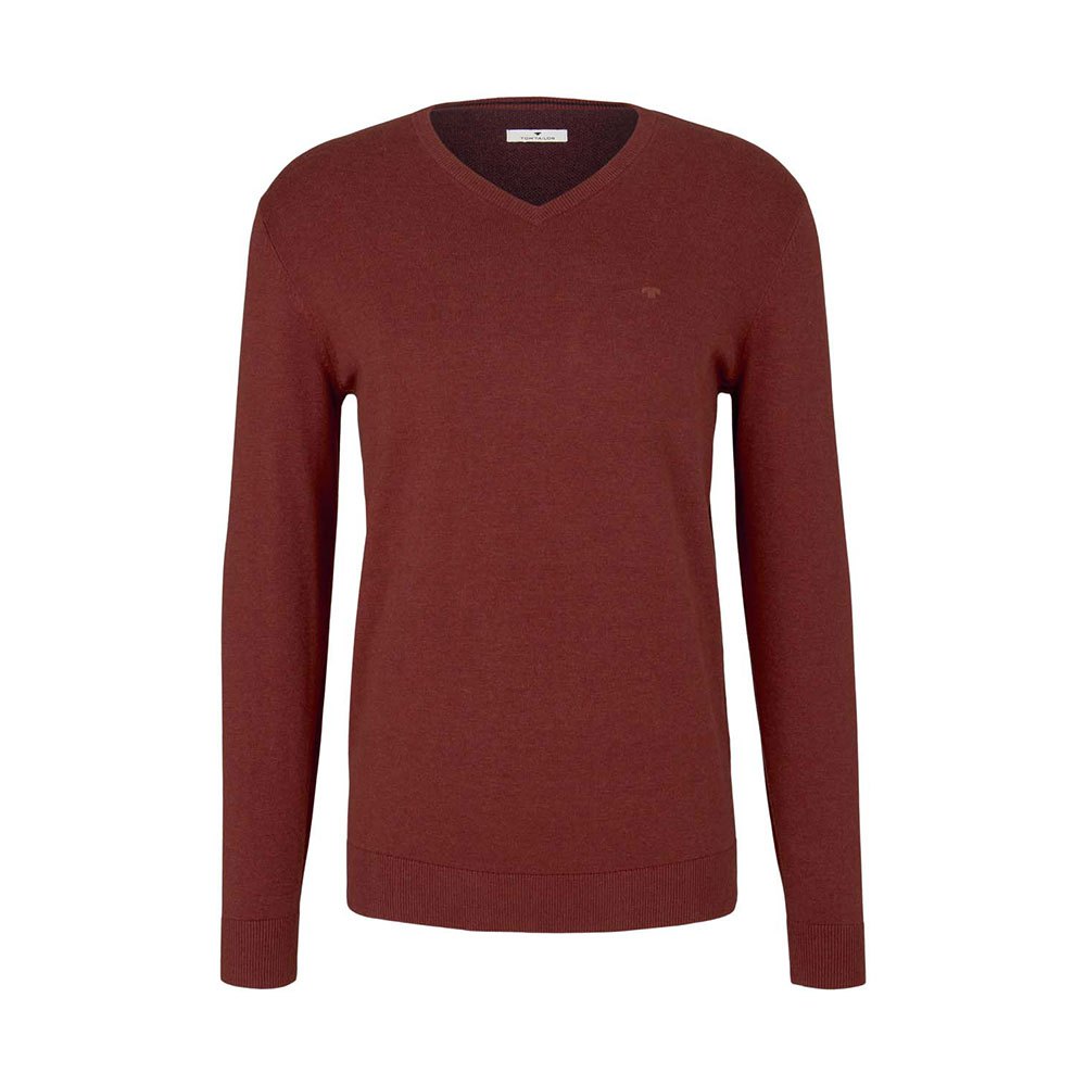Tom Tailor Basic V-ausschnitt Sweater 3XL Spicy Chocolate Melange günstig online kaufen