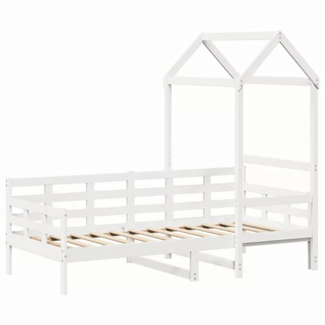 vidaXL Bett Tagesbett mit Dach Weiß 90x190 cm Massivholz Kiefer günstig online kaufen