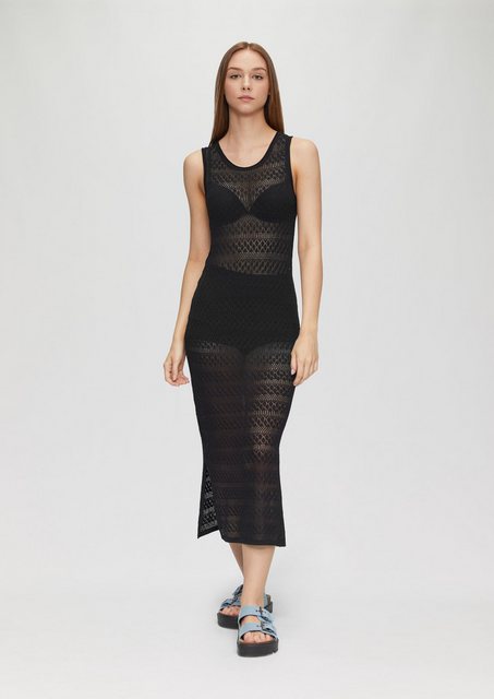 QS Maxikleid Feinstrick-Kleid aus Ajourstrick günstig online kaufen