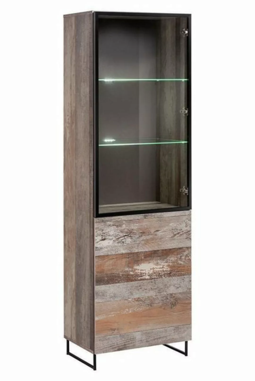 JVmoebel Vitrine Design Holz Moderne Vitrine Neu Möbel Grau Holz Einrichtun günstig online kaufen