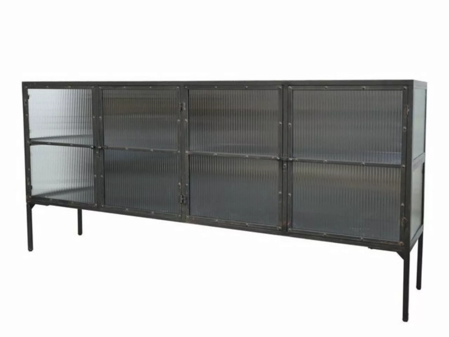 Chic Antique Vitrine Industrial Vitrine Sideboard Blacksmith Fluted Metall/ günstig online kaufen