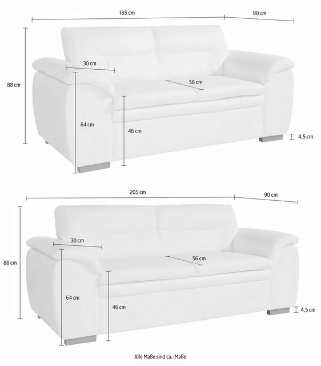 COTTA Polstergarnitur Leandra, Set: bestehend aus 2,5- und 2-Sitzer günstig online kaufen
