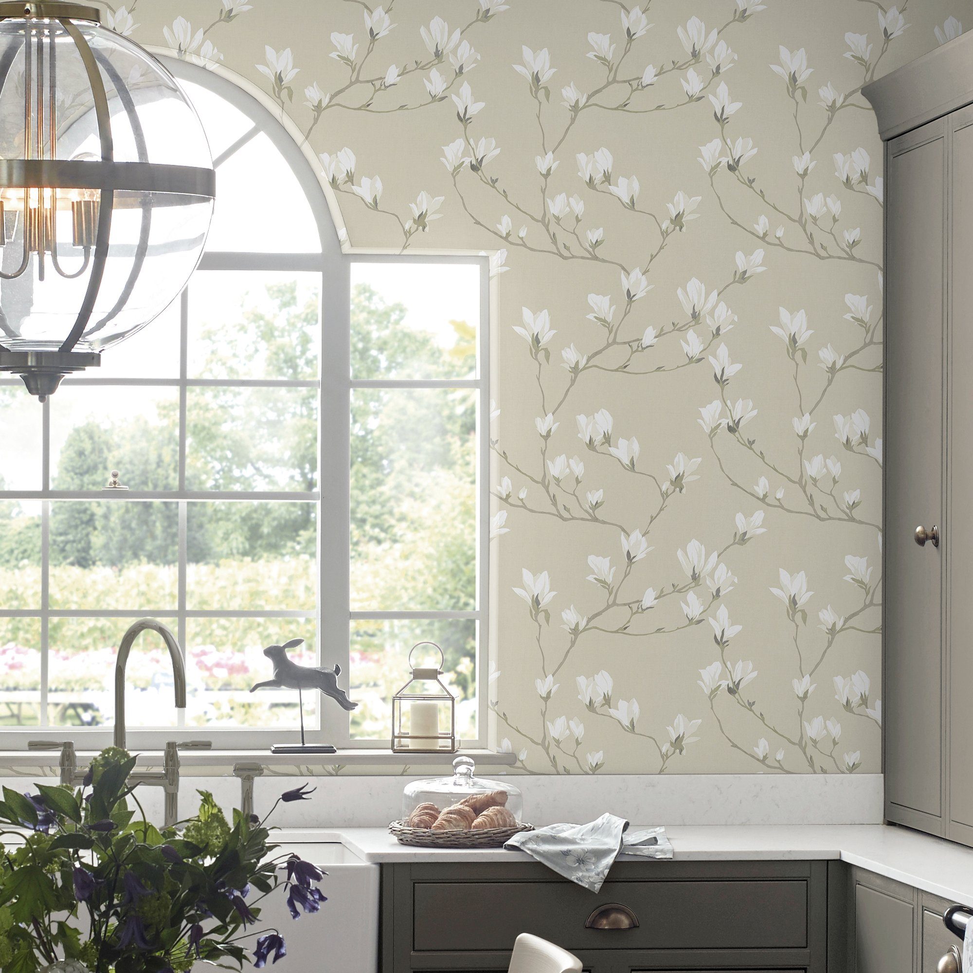 Laura Ashley Vliestapete Magnolia Grove Dusky Seaspray 10,05 x 0,52 m günstig online kaufen