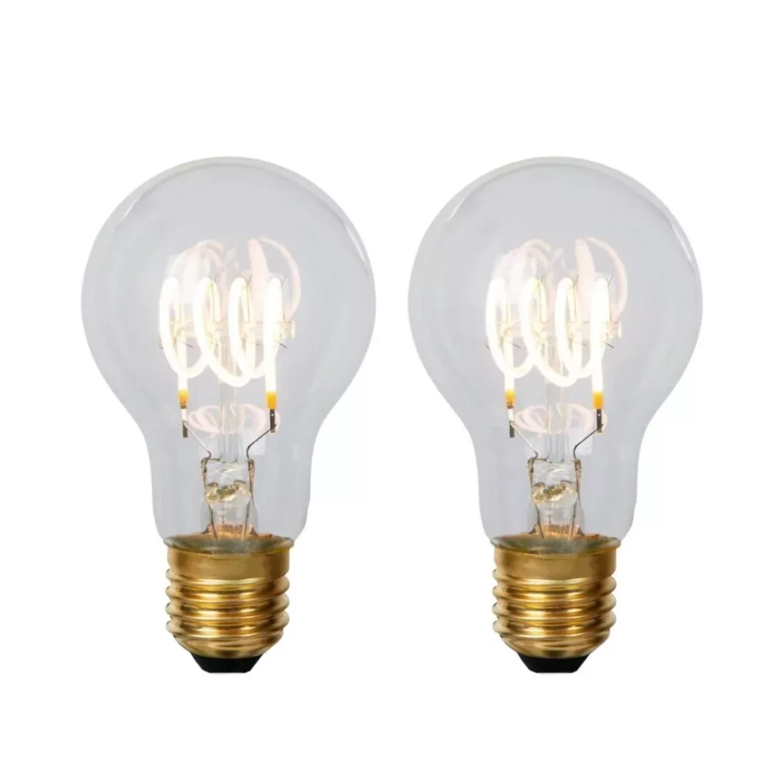 LED Leuchtmittel E27 - Birne A60 in Transparent 5W 460lm 2700K 2er-Pack günstig online kaufen