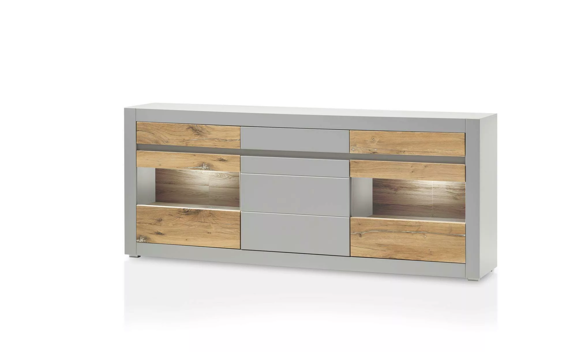 Sideboard  Cabanes ¦ grau ¦ Maße (cm): B: 217 H: 42 Kommoden & Sideboards > günstig online kaufen